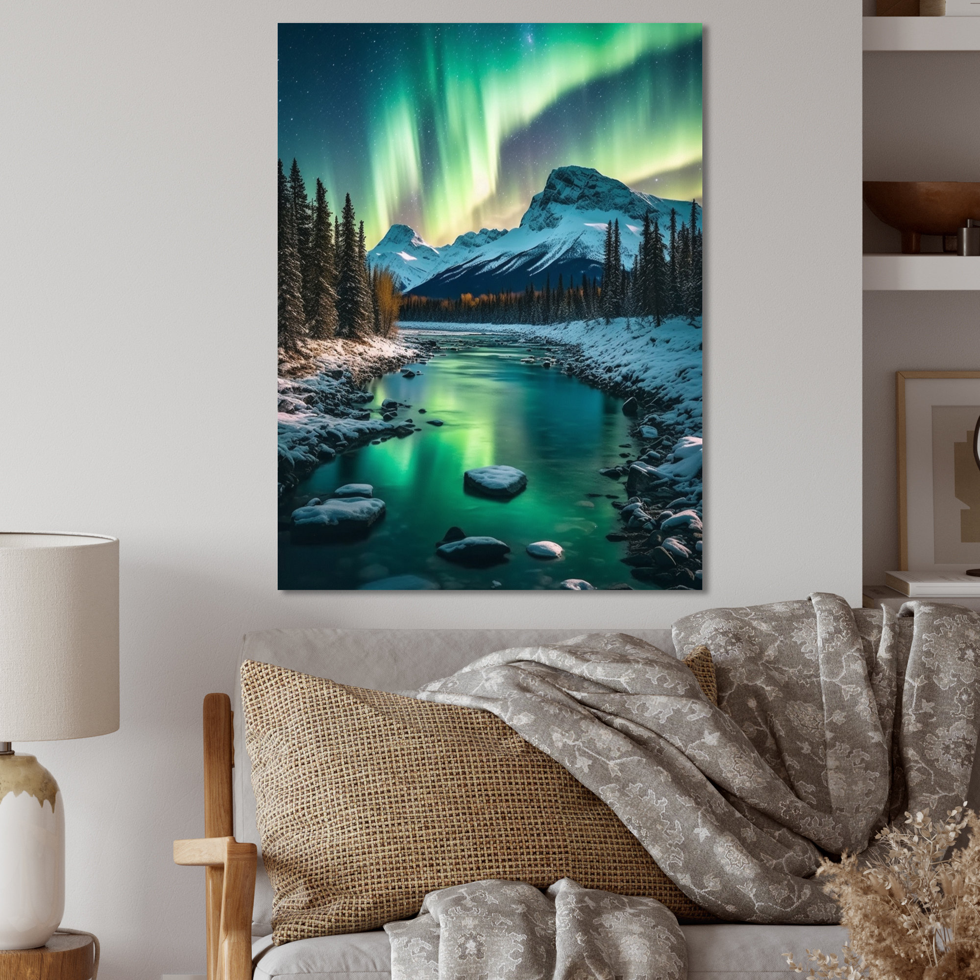 Loon Peak Yukon Northern Lights Beauty V Canadian Metal Wall Art